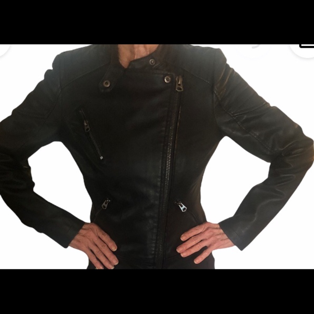 TOPSHOP Black Faux Leather Jacket